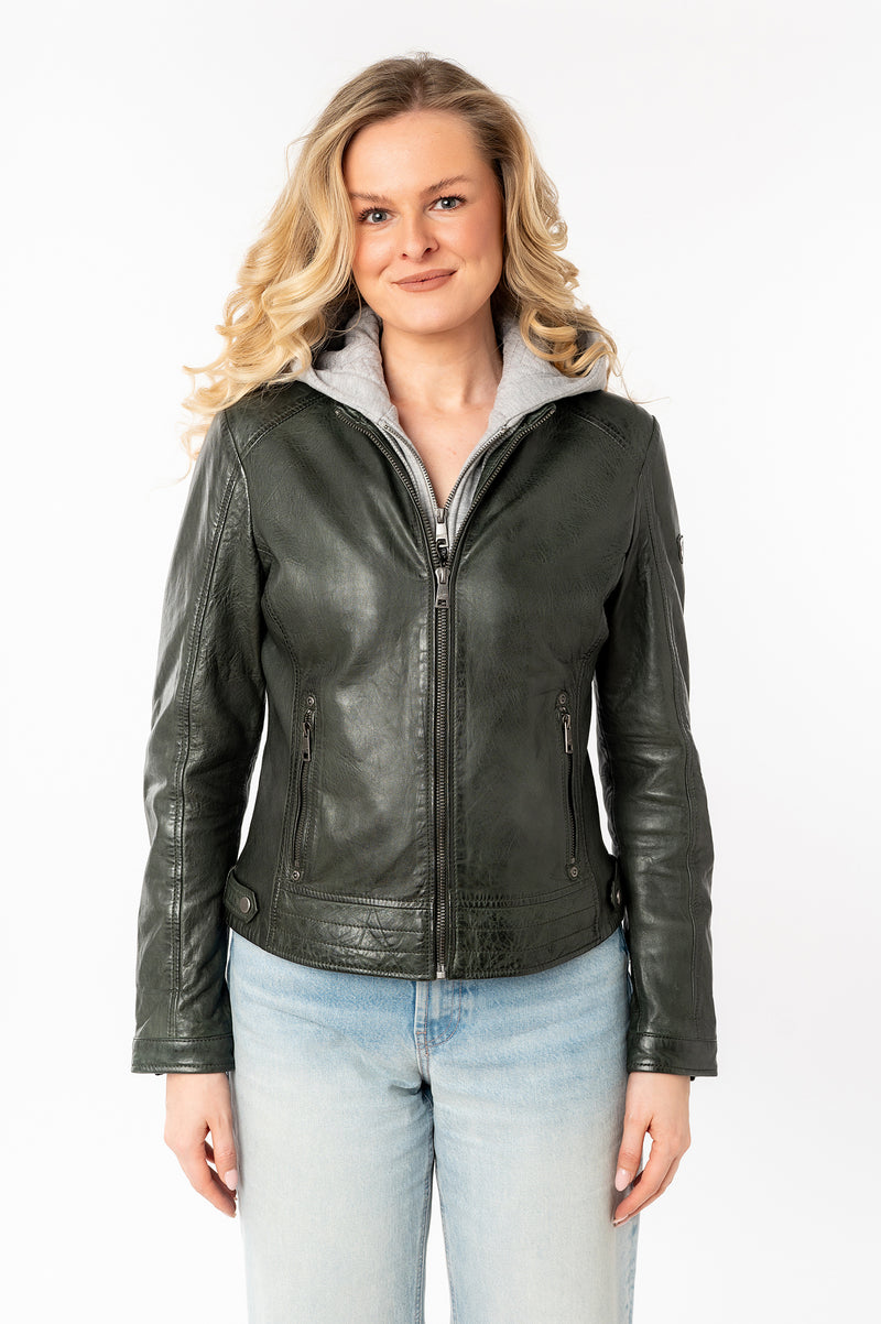 Lederjacke 1101-0779 olive