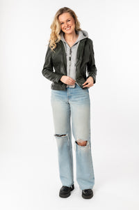Lederjacke 1101-0779 olive