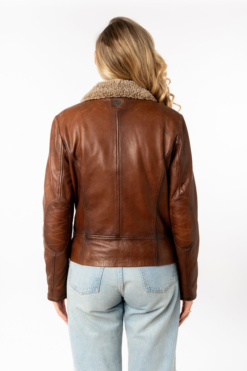 Lederjacke 1101-0784 dark cognac