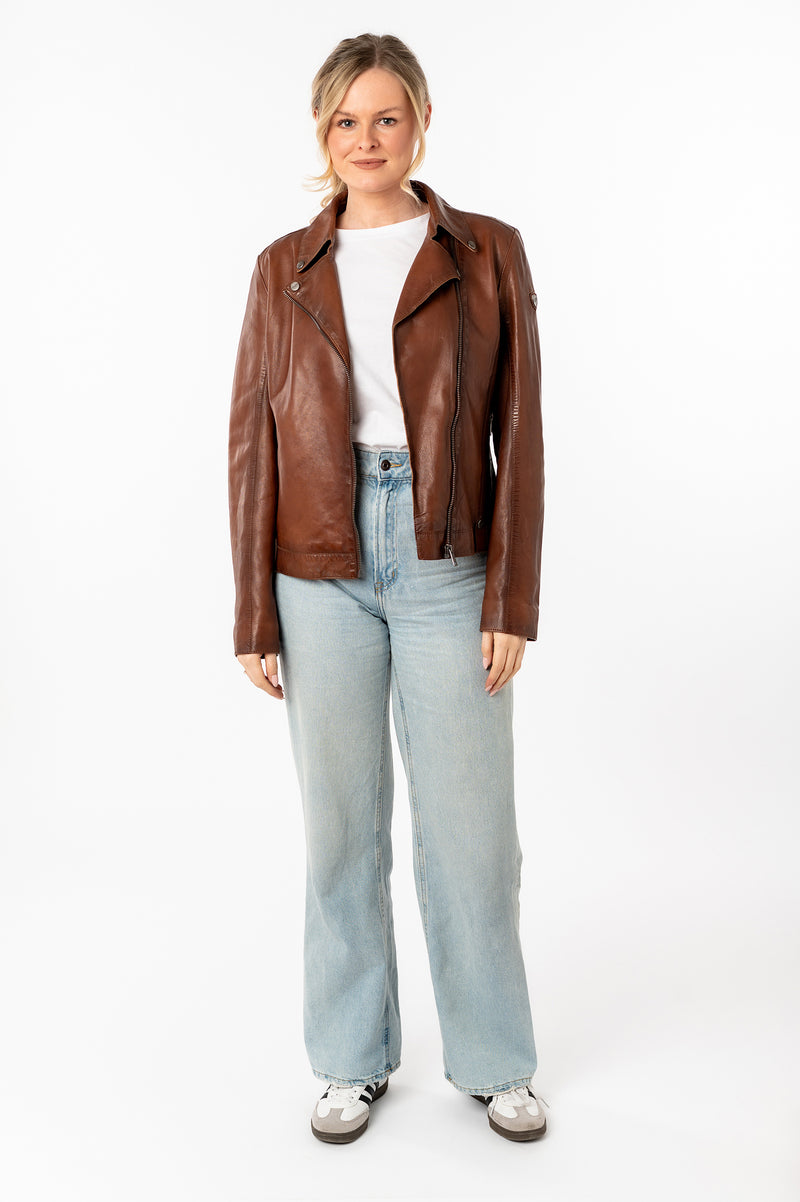 Bikerjacke 1101-0786 dark cognac