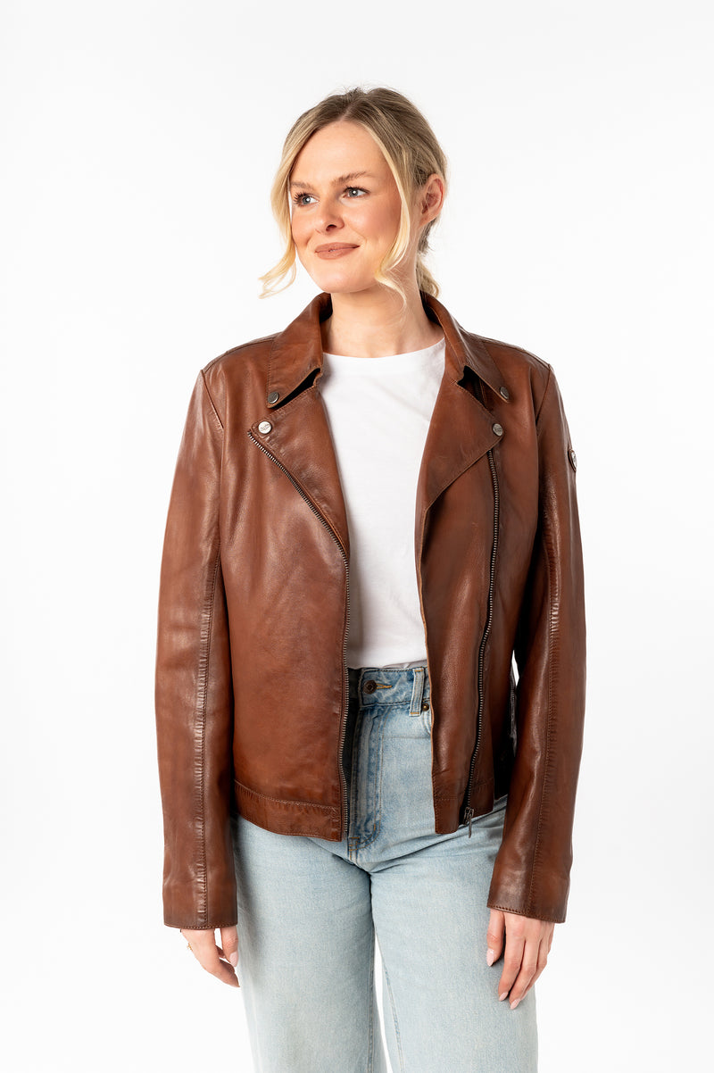 Bikerjacke 1101-0786 dark cognac