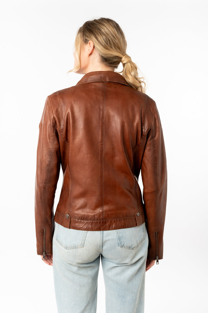 Bikerjacke 1101-0786 dark cognac