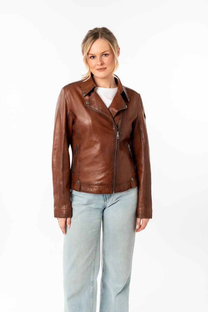 Bikerjacke 1101-0786 dark cognac