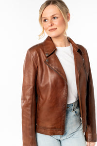 Bikerjacke 1101-0786 dark cognac