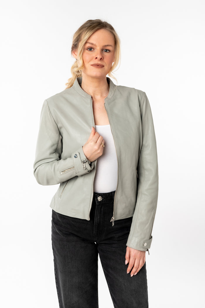 Lederjacke 1101-0801 silver grey