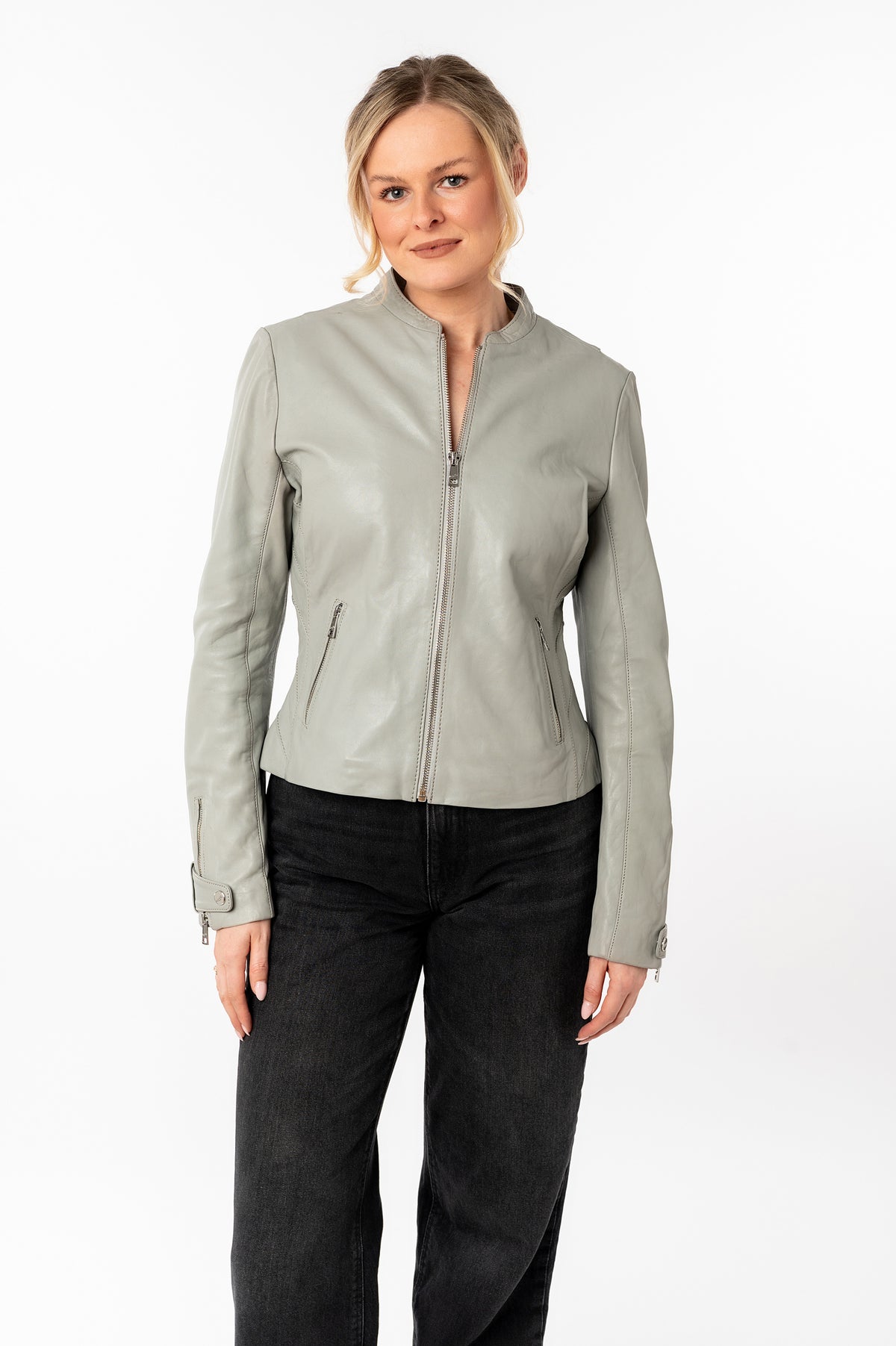 Lederjacke 1101-0801 silver grey