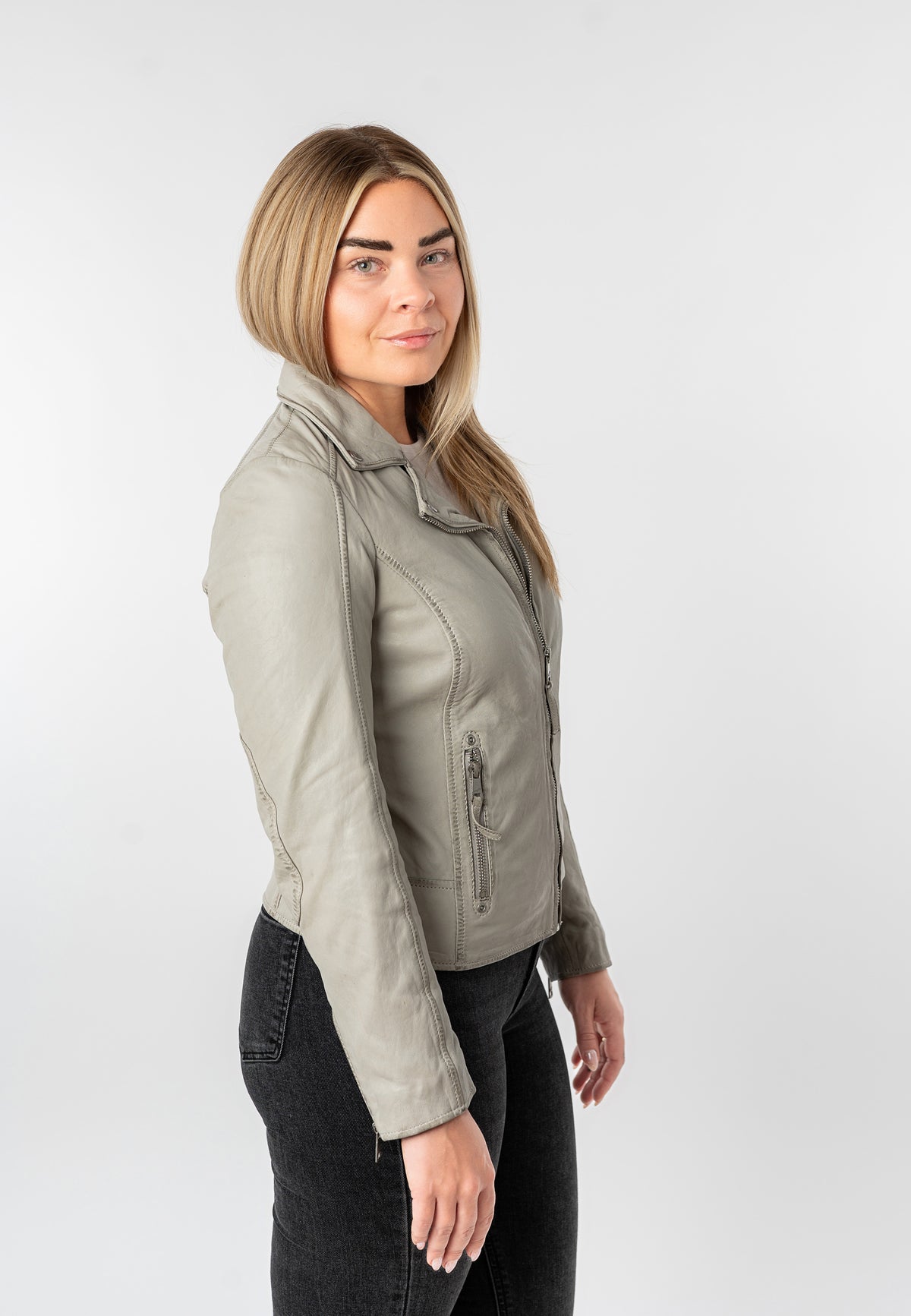 Bikerjacke 1101-0888 silver grey