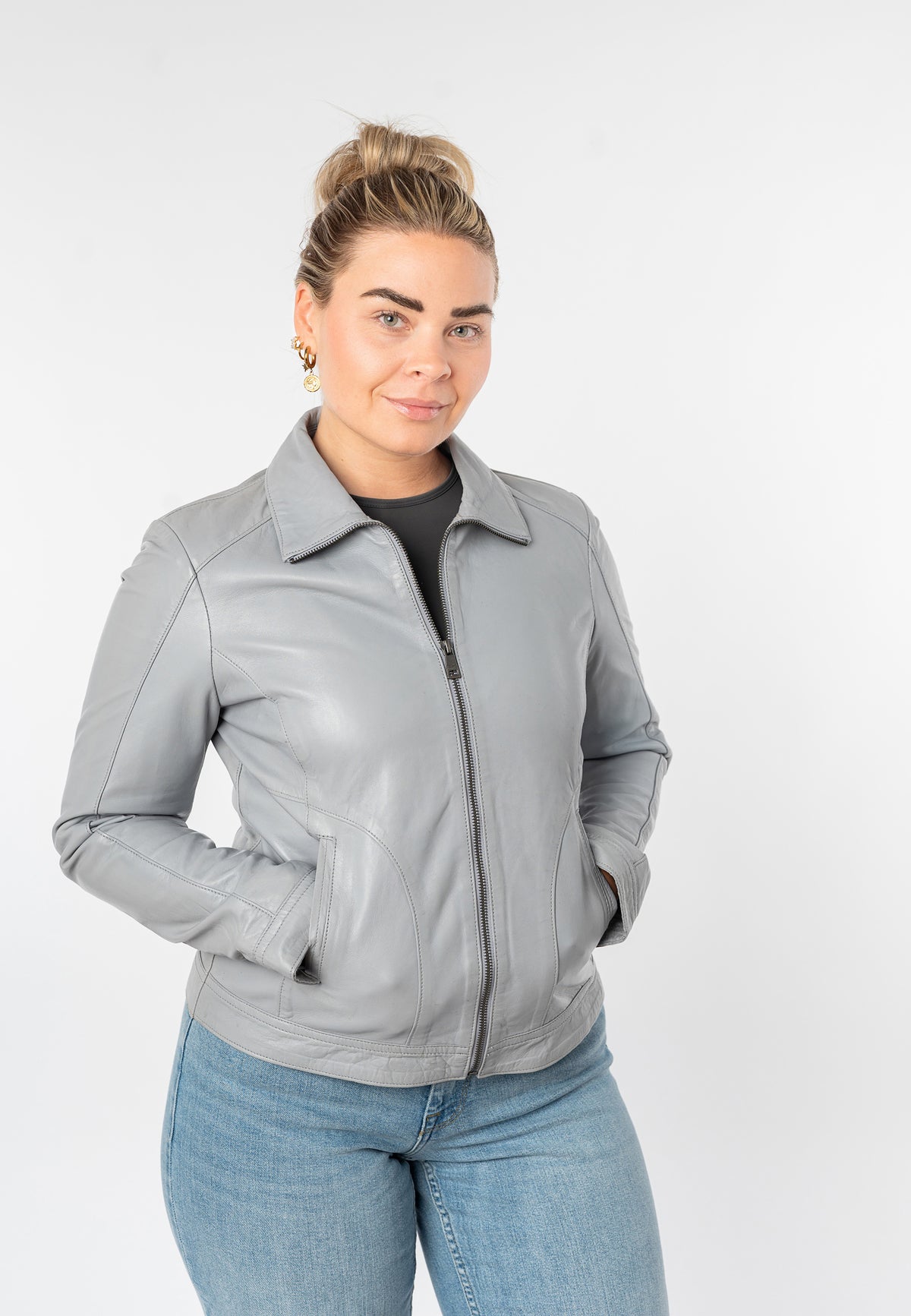 Lederjacke 1101-0892 ice blue