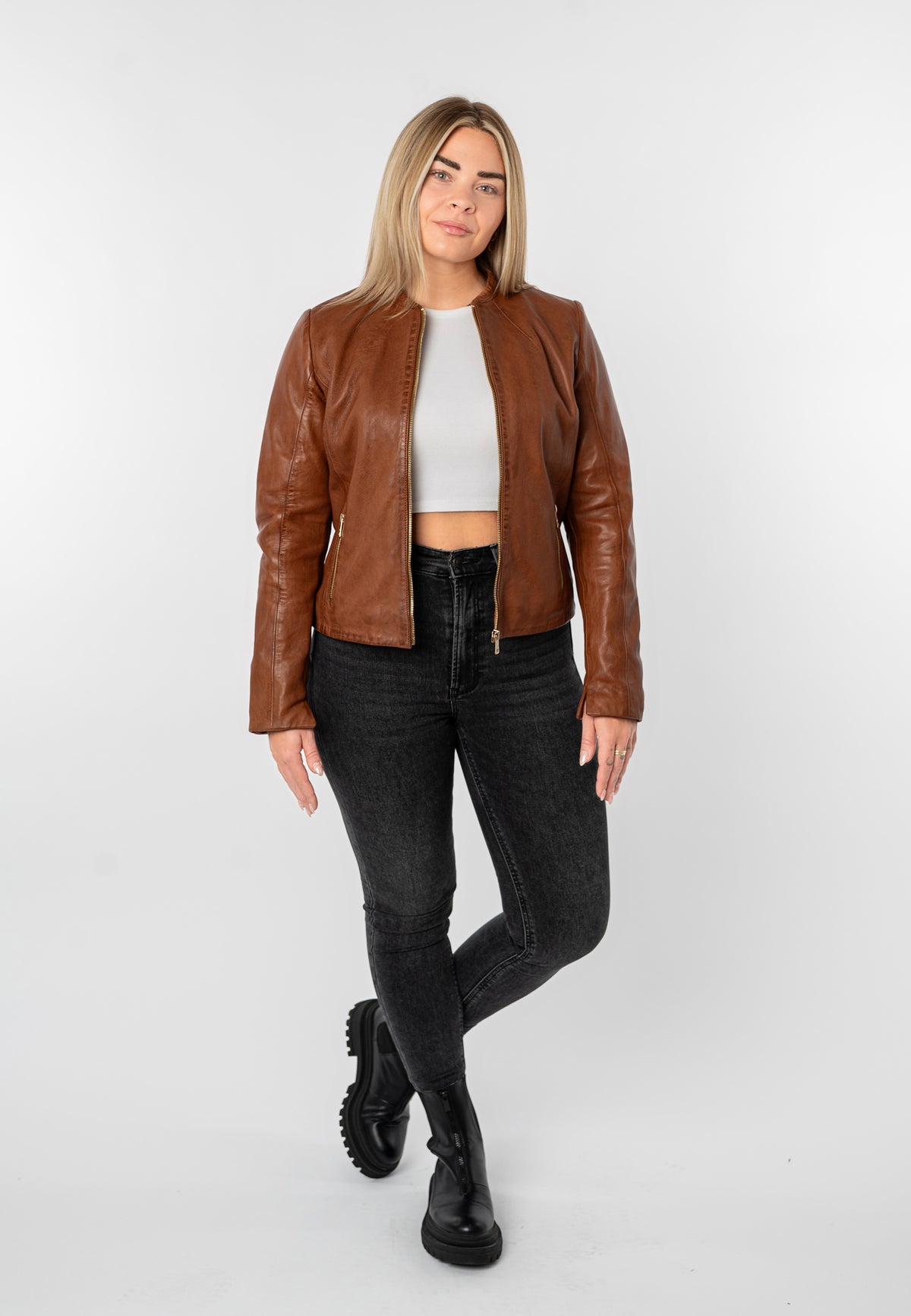Lederjacke 1101-0893 cognac