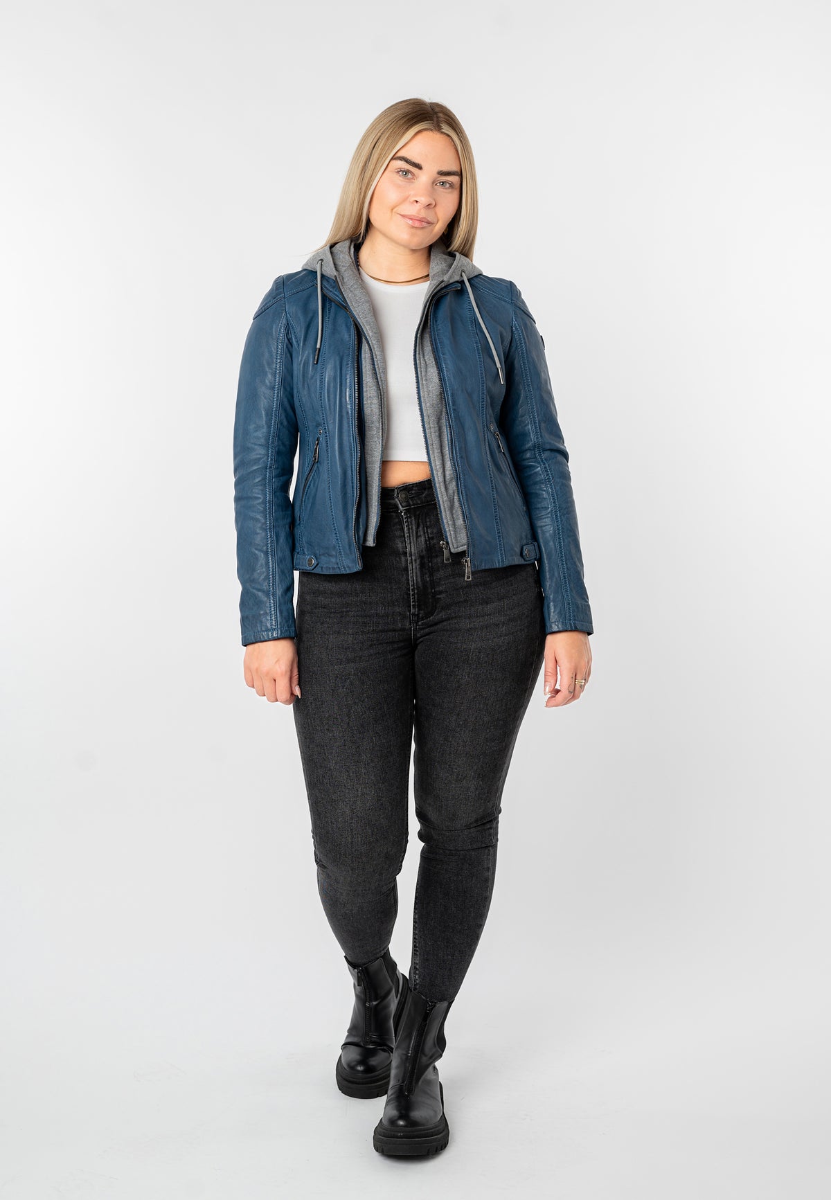 Lederjacke 1101-0894 blue