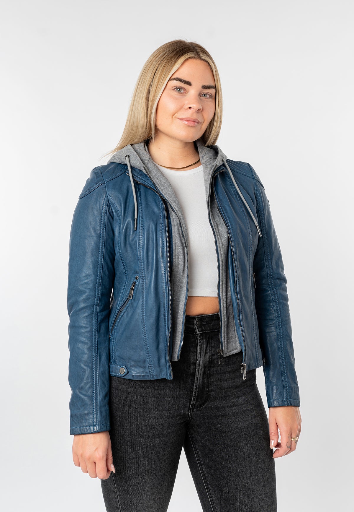 Lederjacke 1101-0894 blue