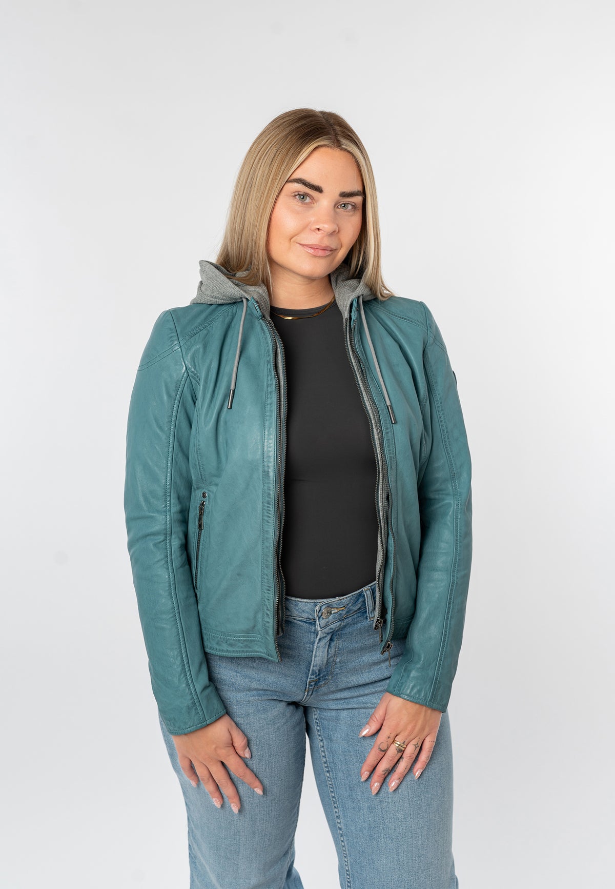 Lederjacke 1101-0895 light turquoise