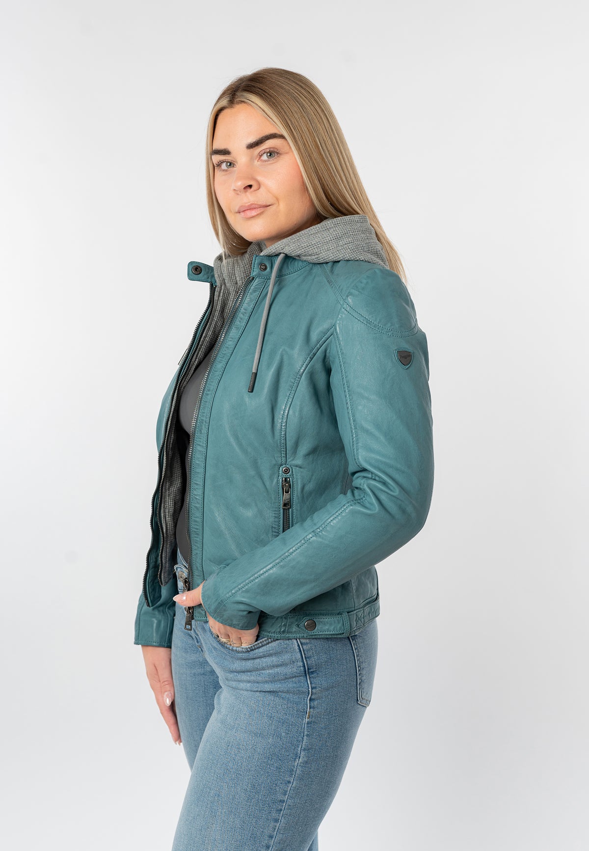 Lederjacke 1101-0895 light turquoise