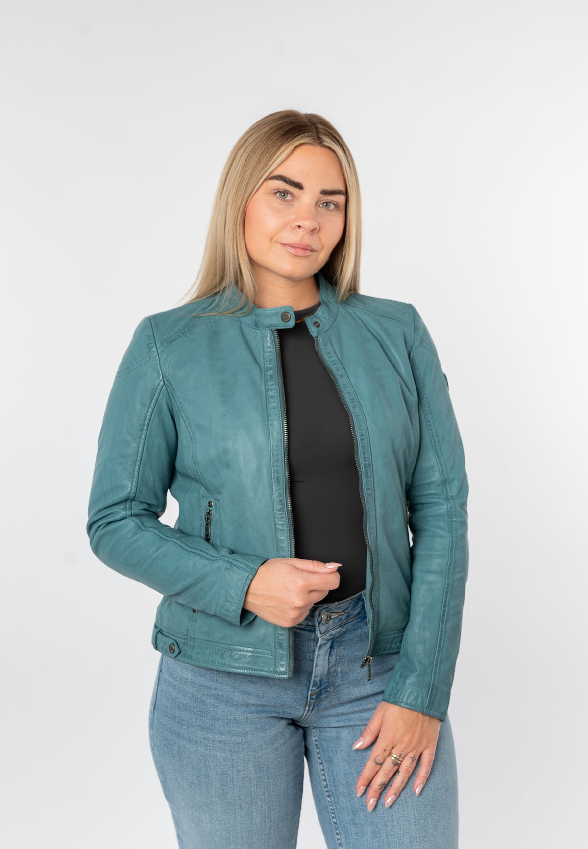 Lederjacke 1101-0895 light turquoise