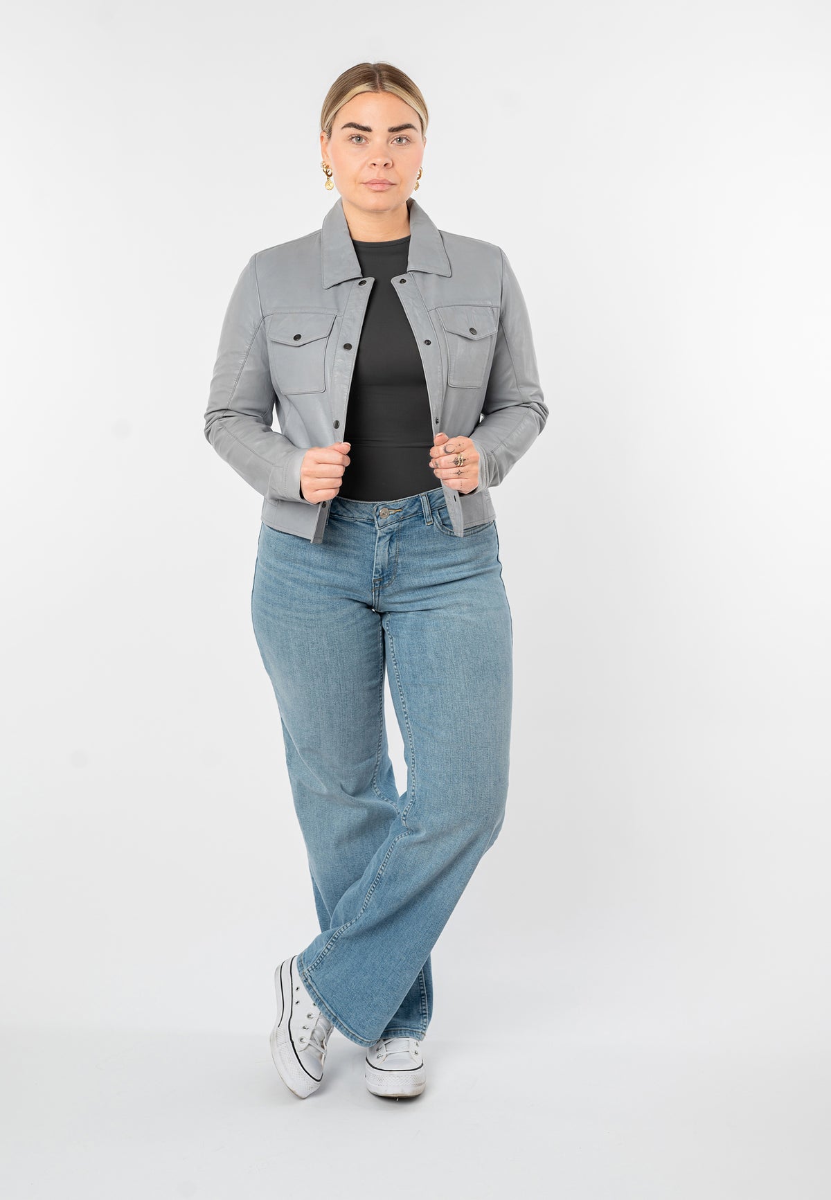 Lederjacke 1101-0896 ice blue