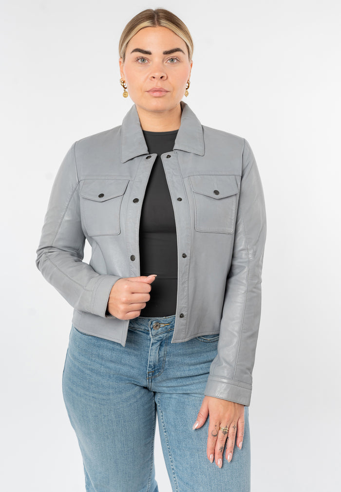 Lederjacke 1101-0896 ice blue
