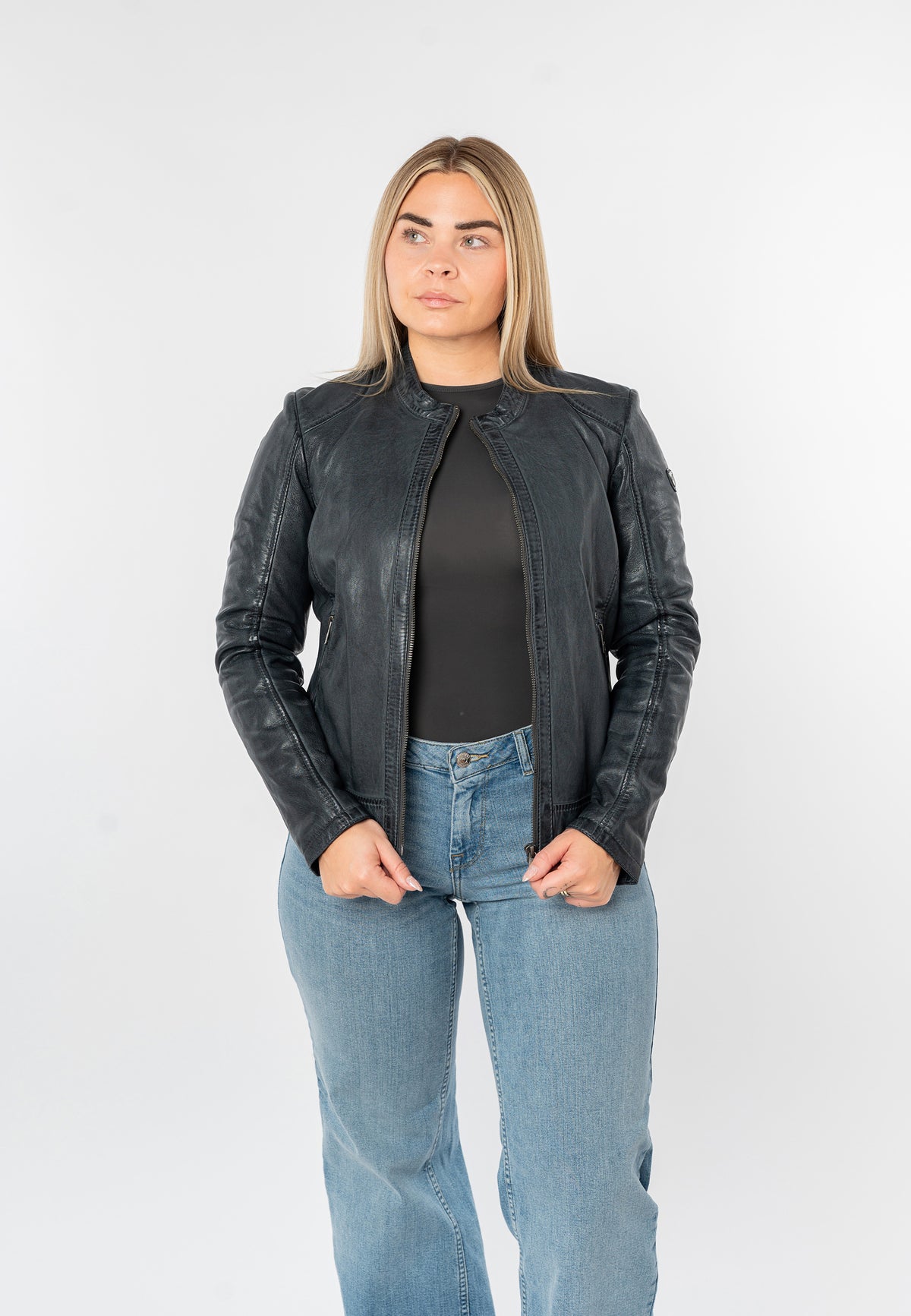 Lederjacke 1101-0917 storm blue