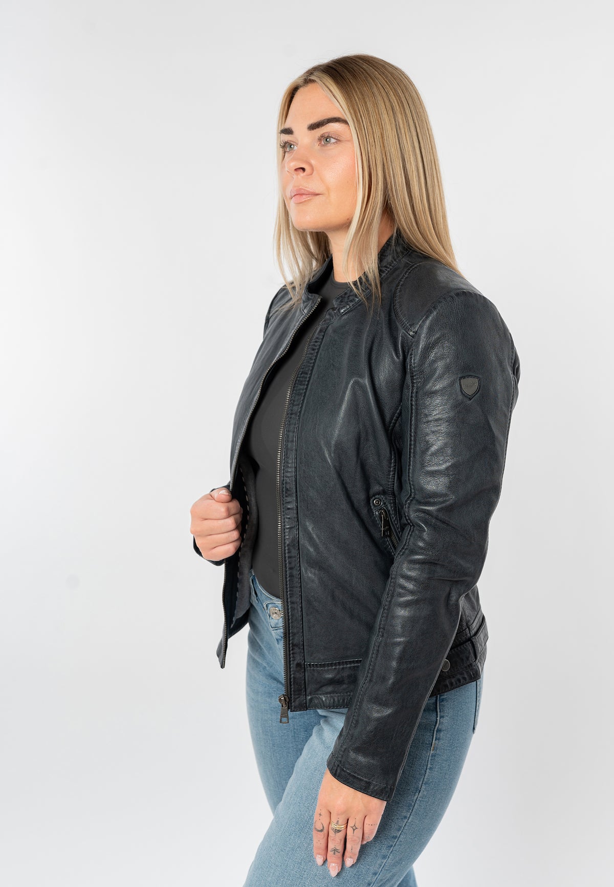 Lederjacke 1101-0917 storm blue