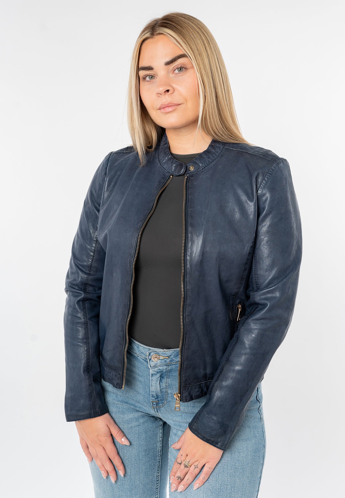 Lederjacke 1101-0919 blue