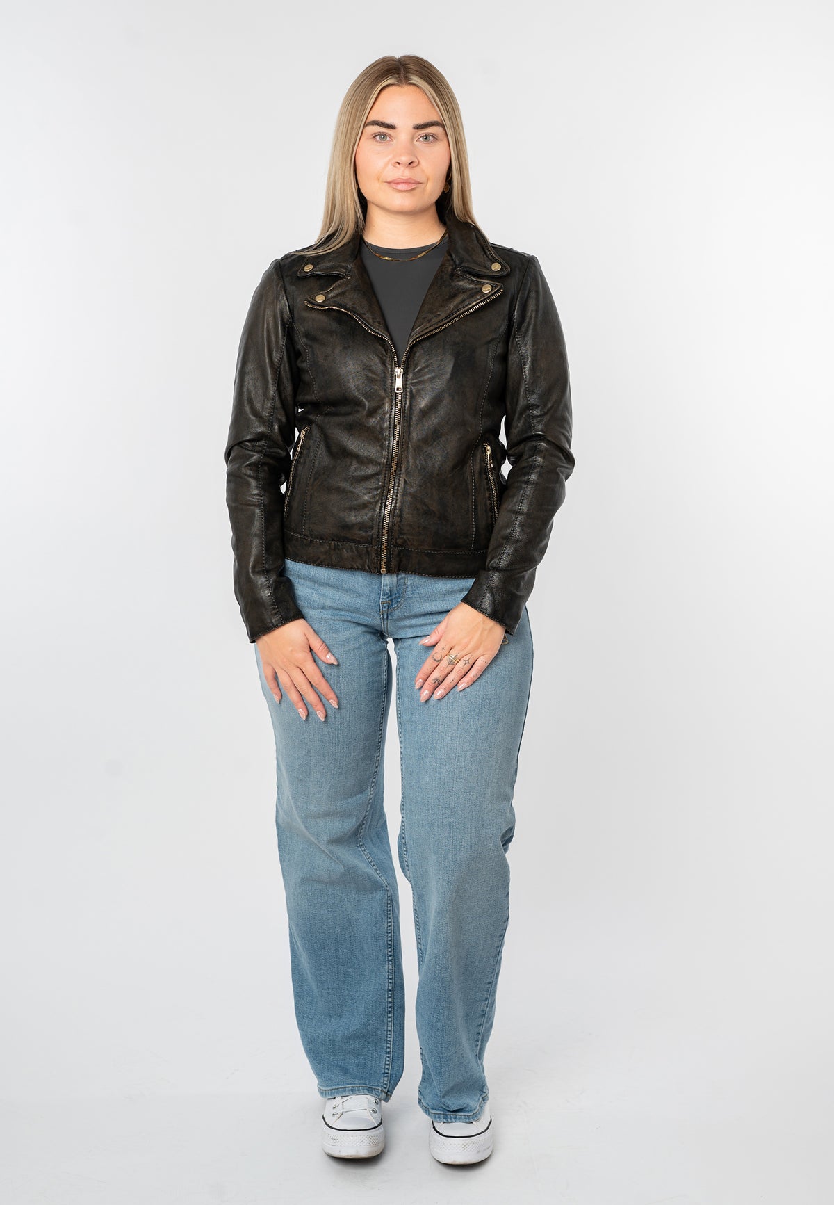 Bikerjacke 1101-0928 antique black