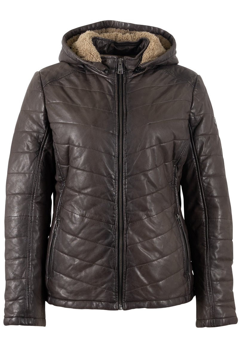 Lederjacke 1101-0799 dark taupe