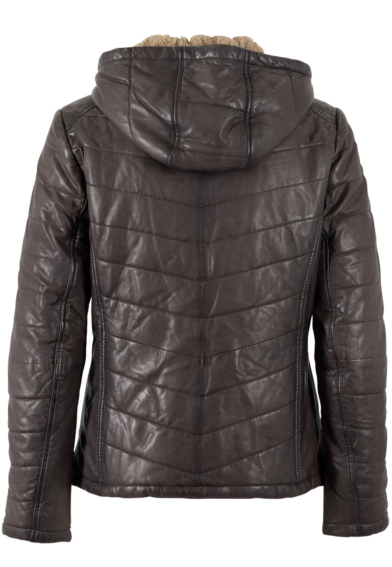 Lederjacke 1101-0799 dark taupe