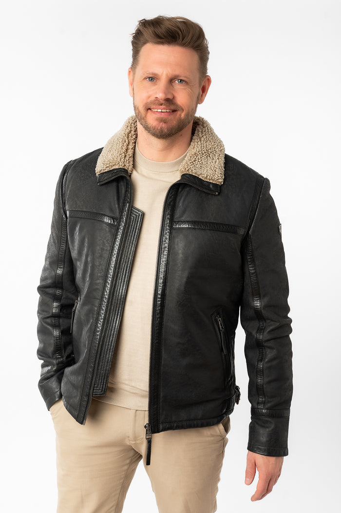 Lederjacke 1201-0746 anthracite