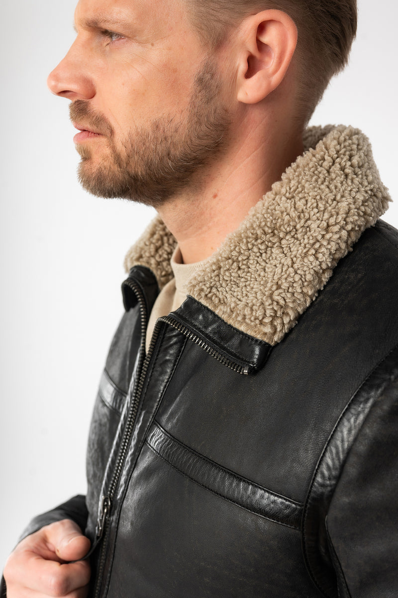 Lederjacke 1201-0746 anthracite