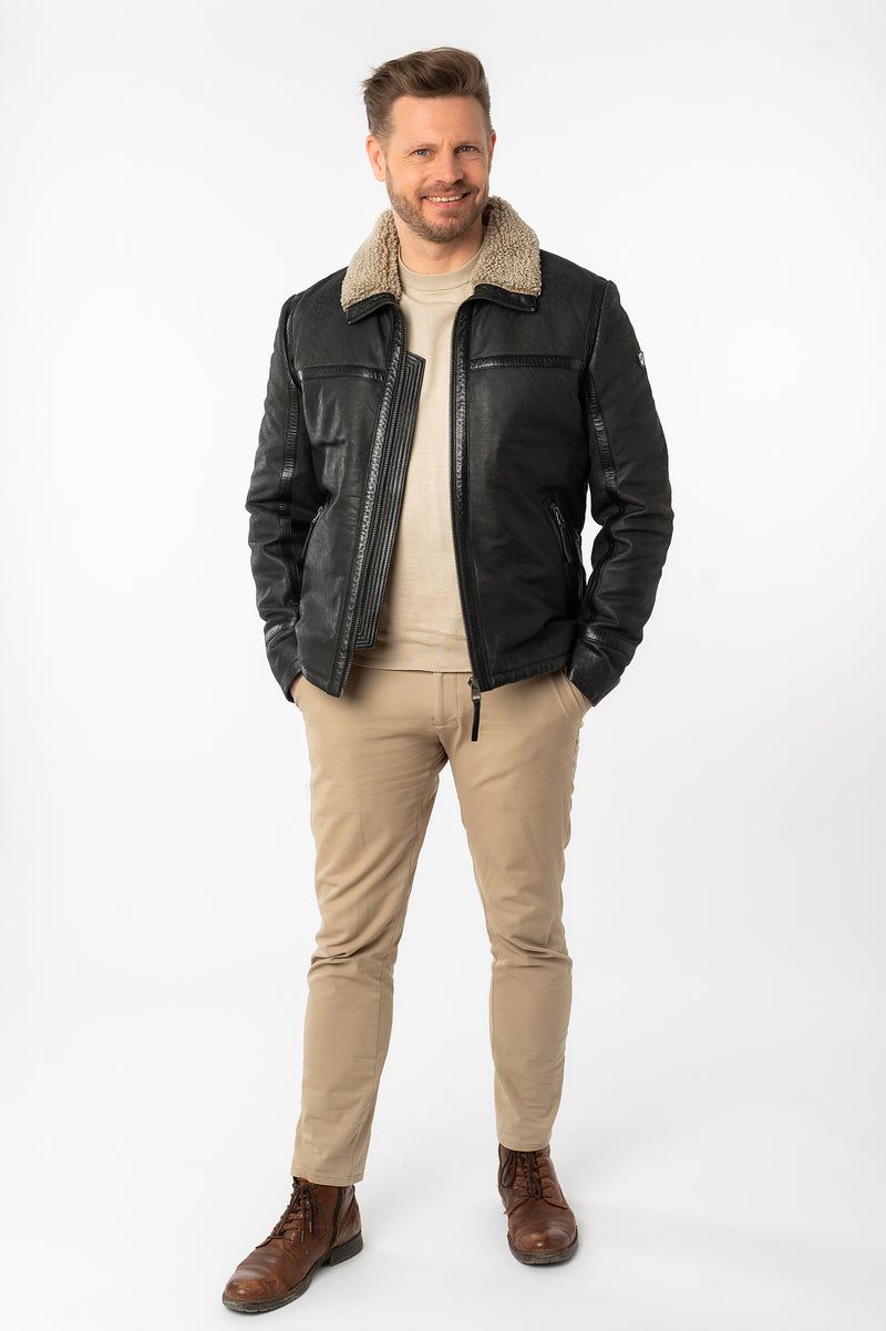 Lederjacke 1201-0746 anthracite
