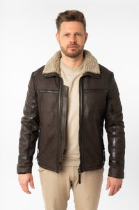 Lederjacke 1201-0746 dark taupe