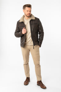 Lederjacke 1201-0746 dark taupe