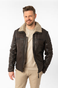 Lederjacke 1201-0746 dark taupe