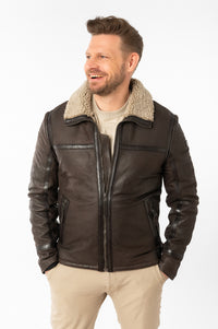 Lederjacke 1201-0746 dark taupe