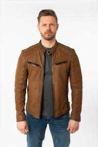 Bikerjacke 1201-0780 dark camel