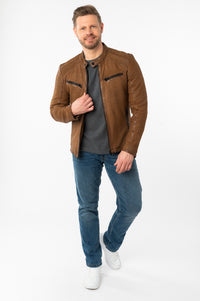Bikerjacke 1201-0780 dark camel