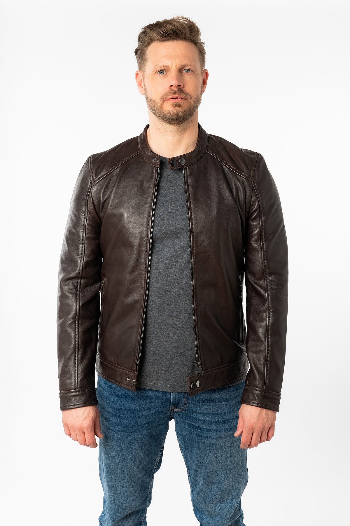 Lederjacke 1201-0781 dark brown