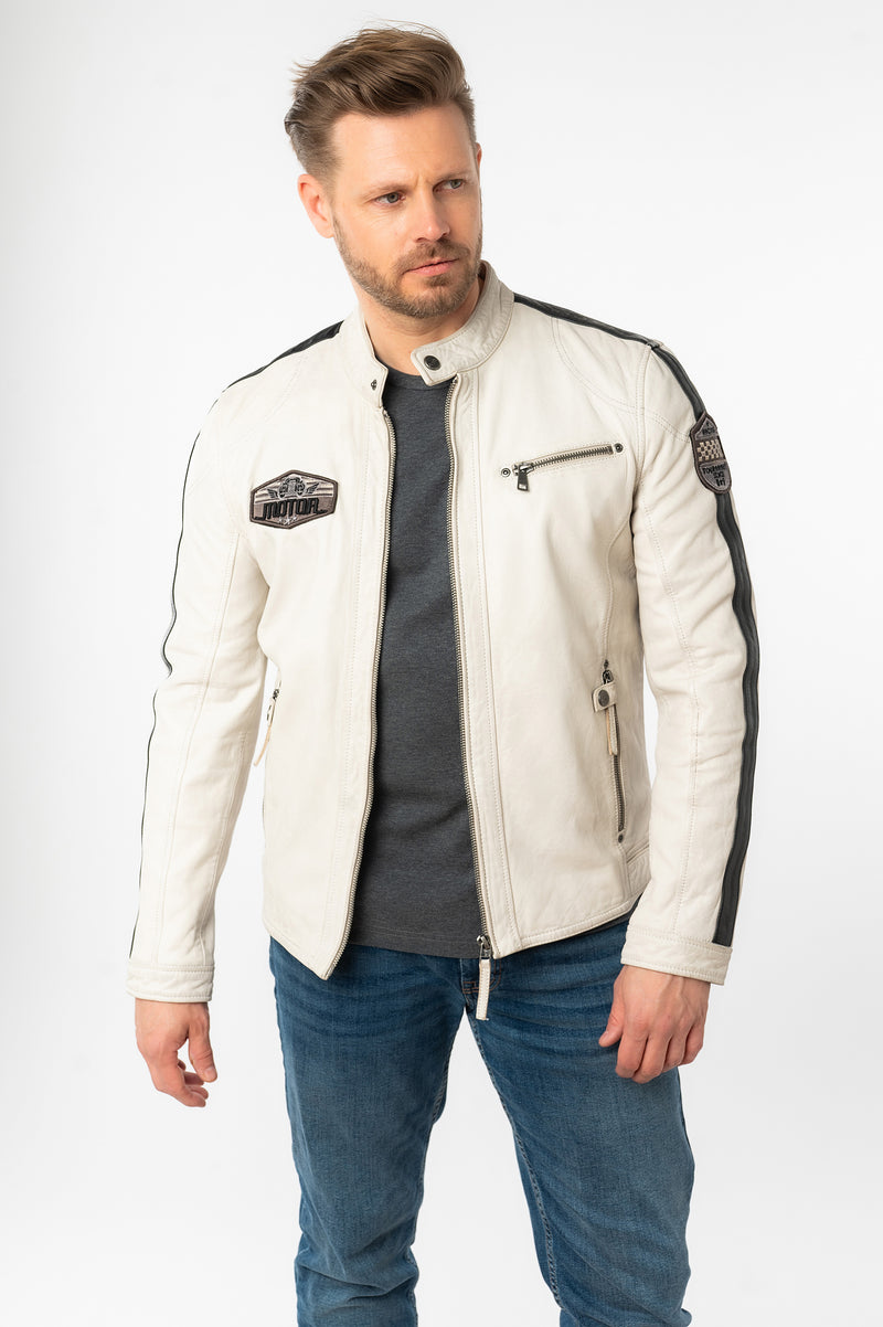 Bikerjacke 1201-0791 offwhite