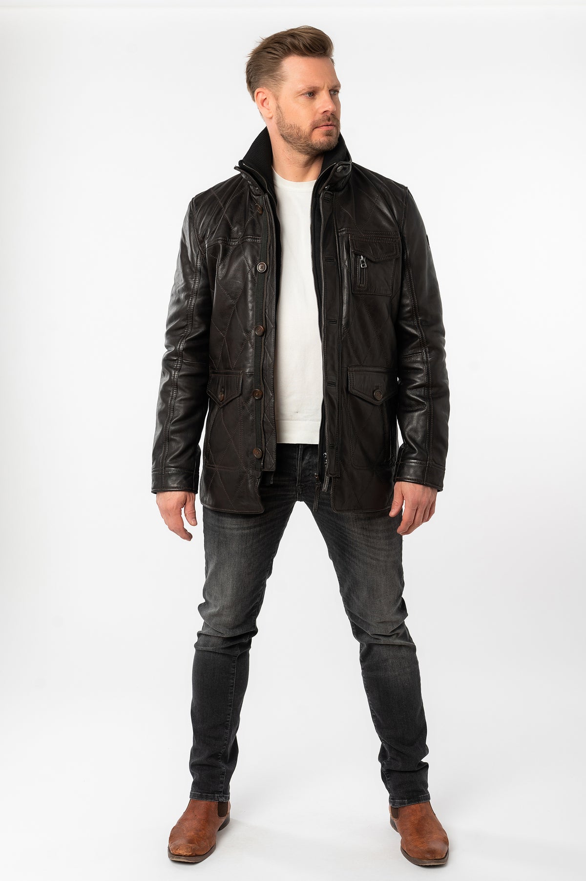 Lederjacke 1201-0792 dark brown