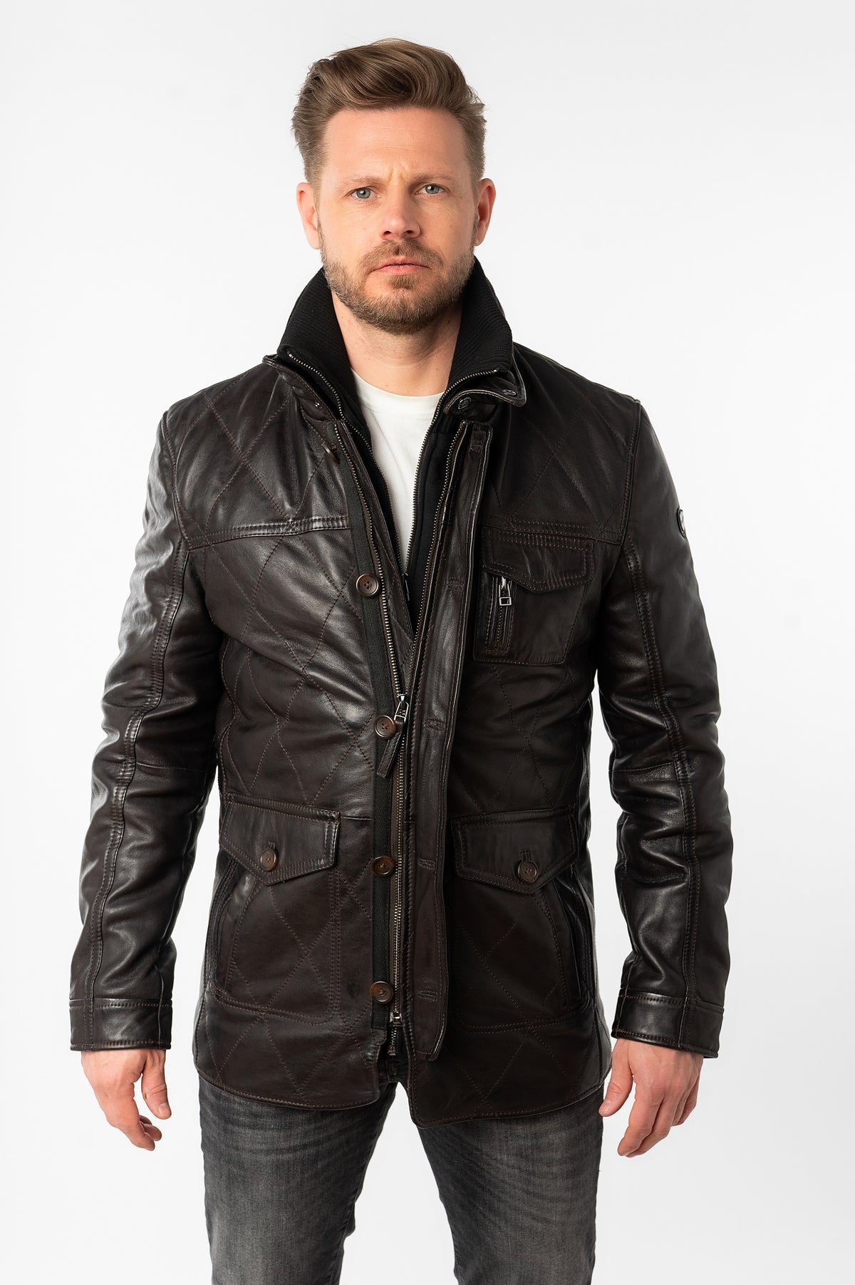 Lederjacke 1201-0792 dark brown