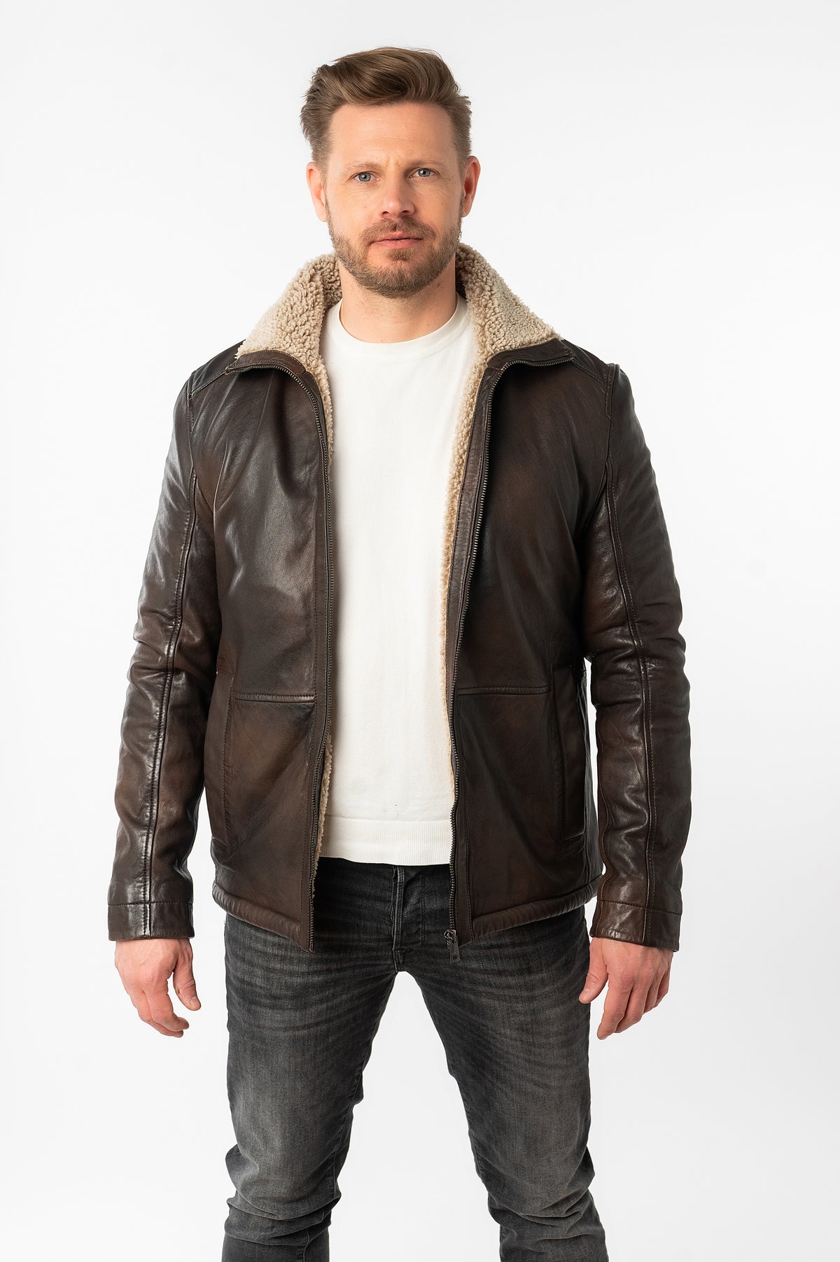 Lederjacke 1201-0796 antique brown