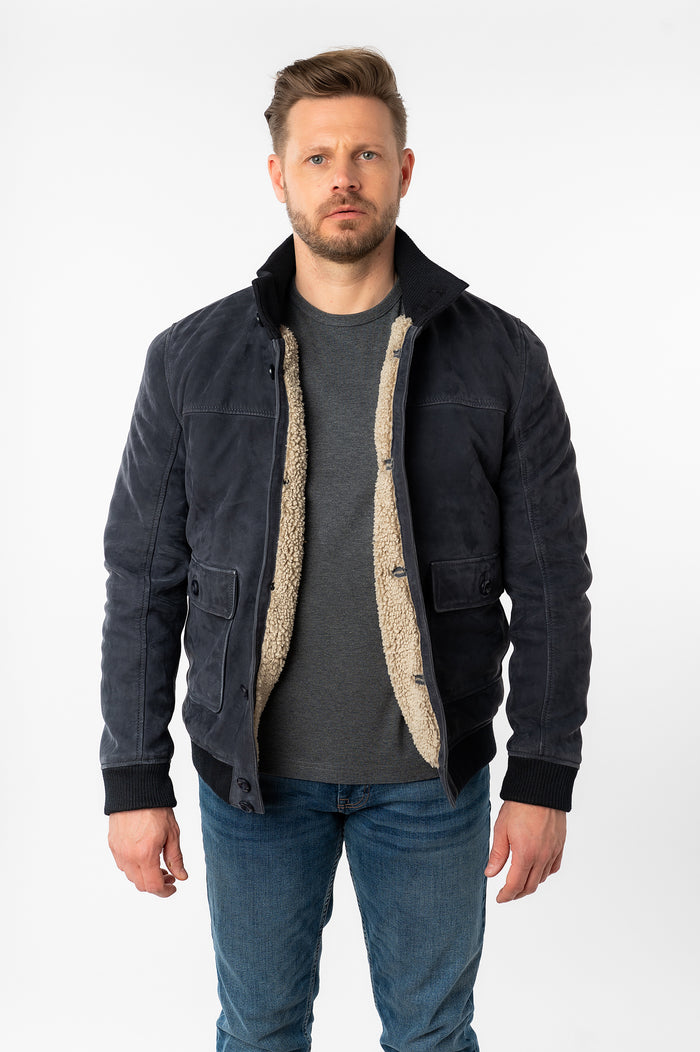 Lederjacke 1201-0808 navy