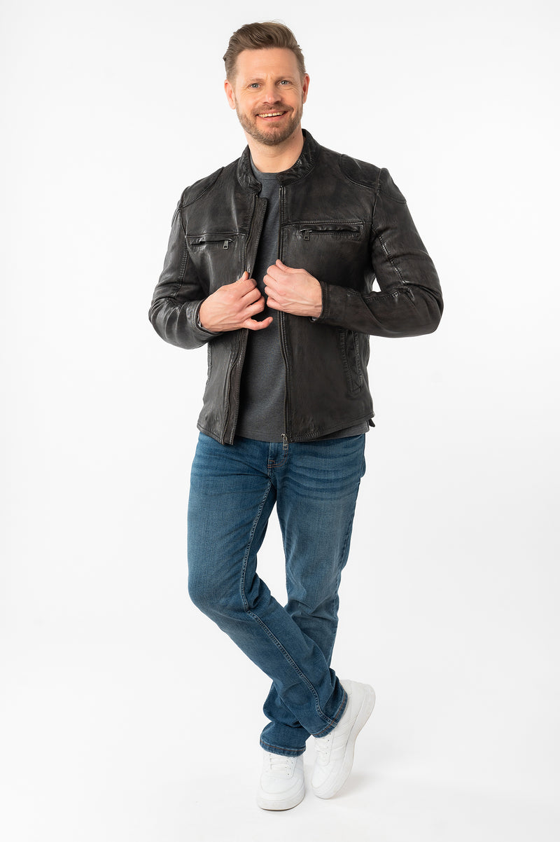 Lederjacke 1201-0811 dark anthracite