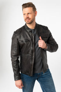 Lederjacke 1201-0811 dark anthracite