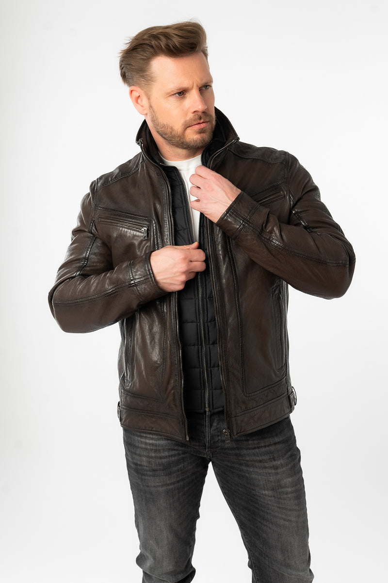 Lederjacke 1201-0826 mocca
