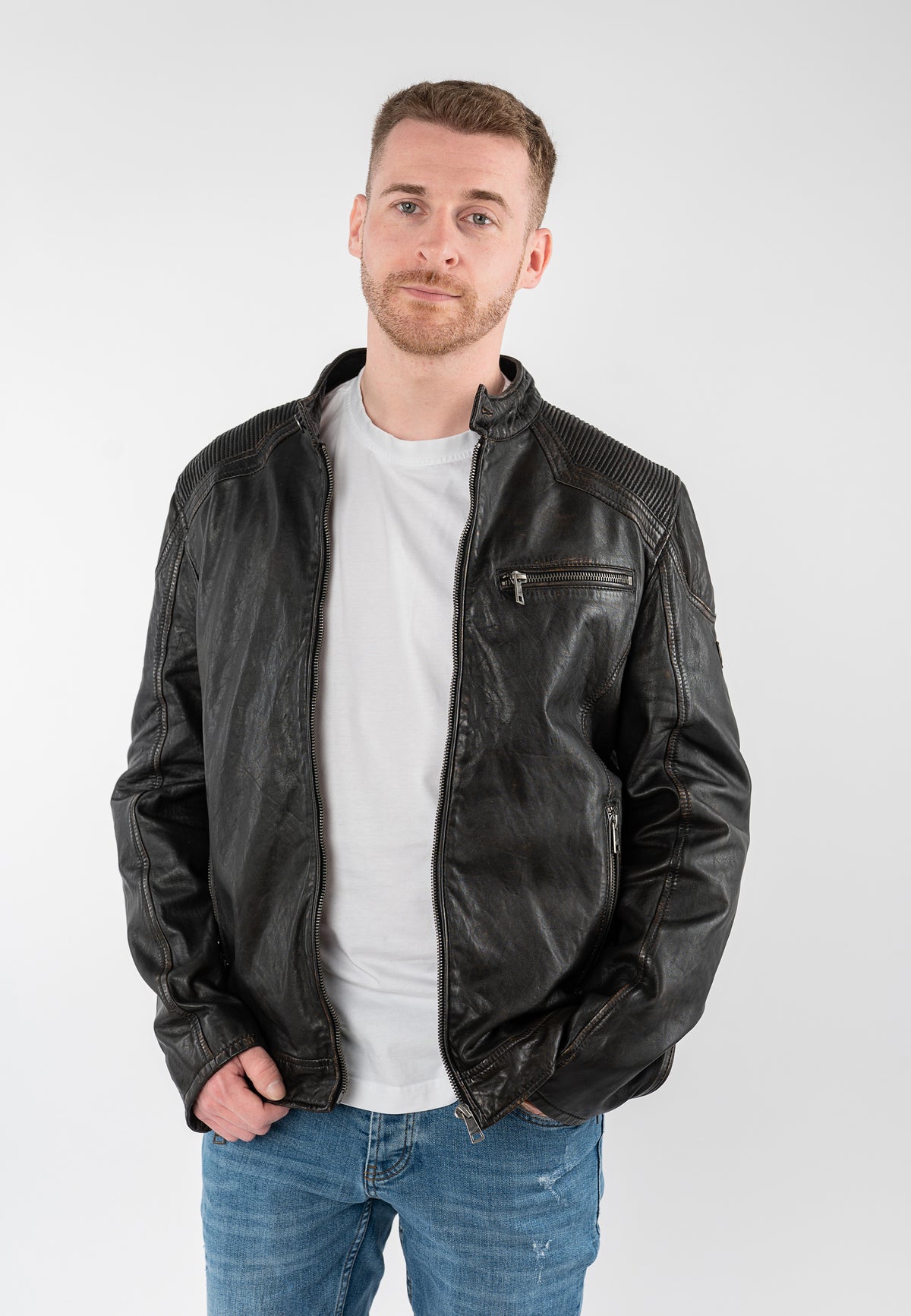 Bikerjacke 1201-0927 vintage black