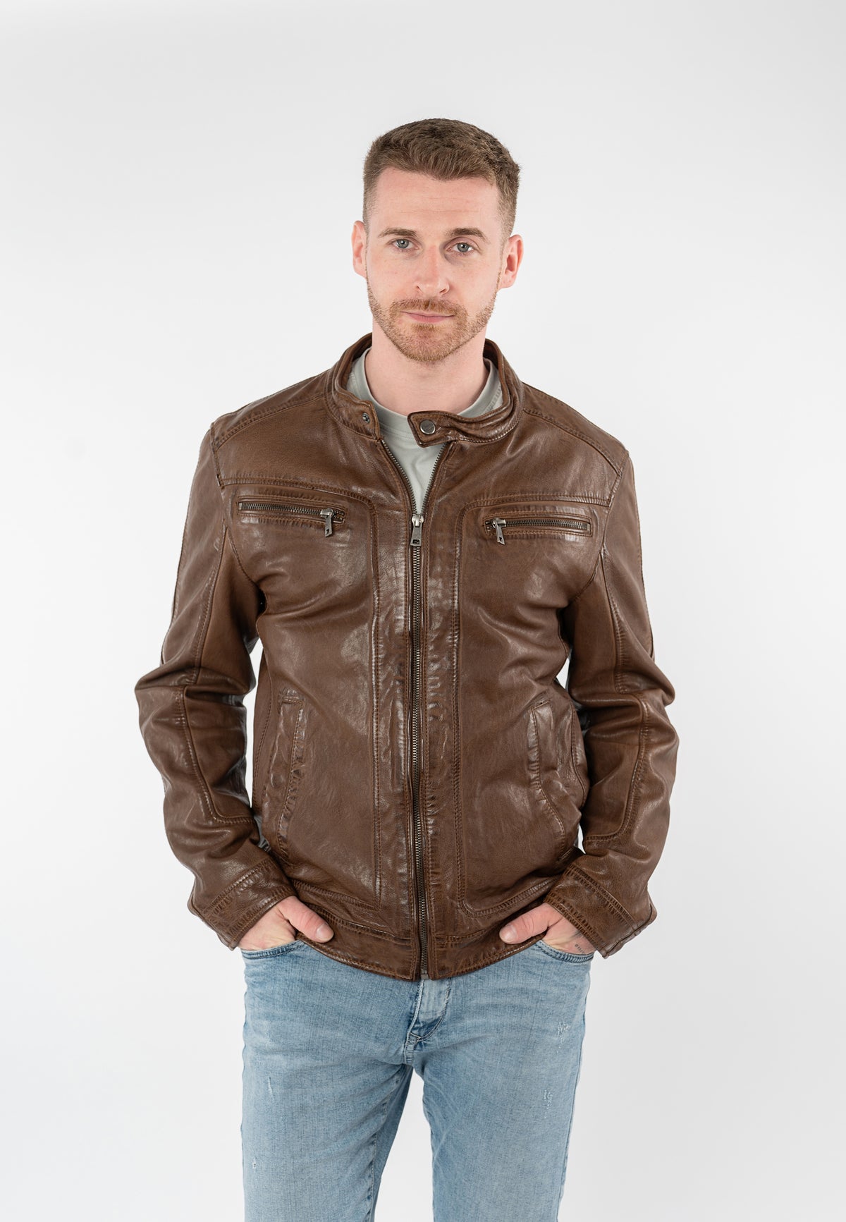 Lederjacke 1201-0928 dusty brown
