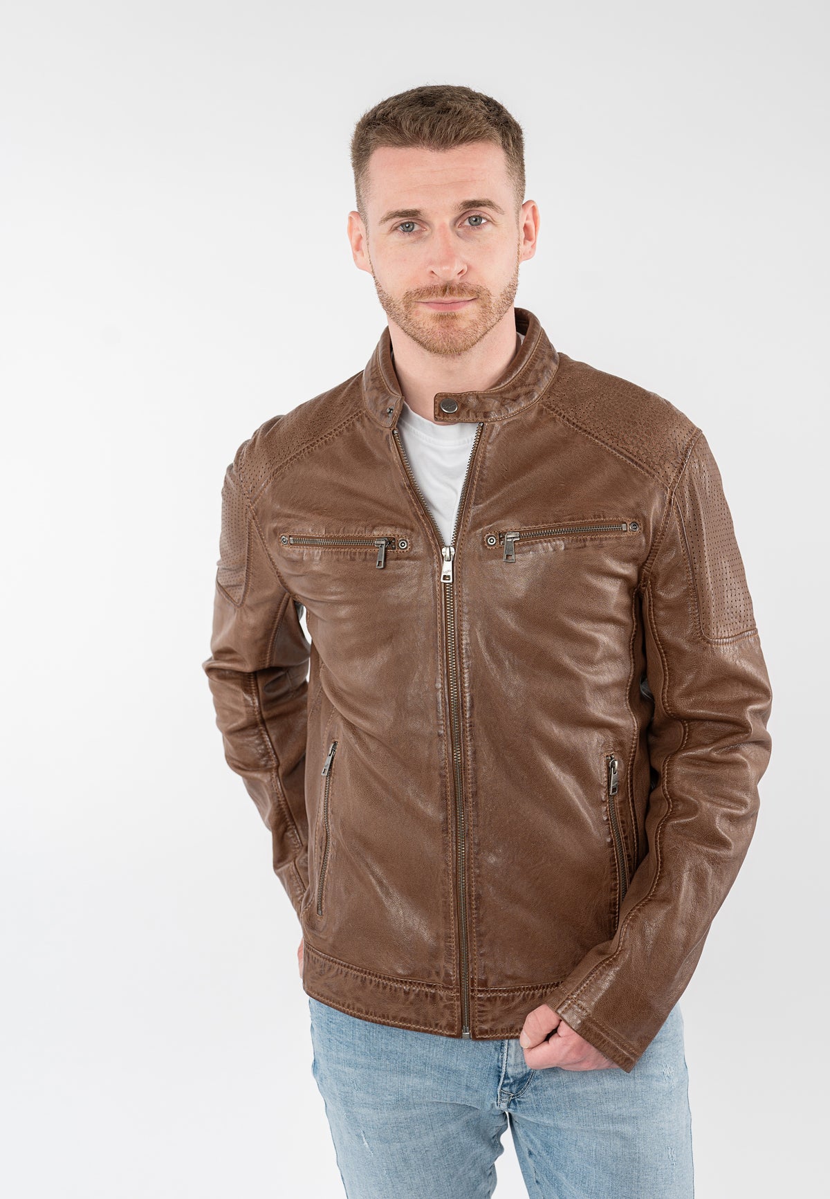 Lederjacke 1201-0936 cognac 
