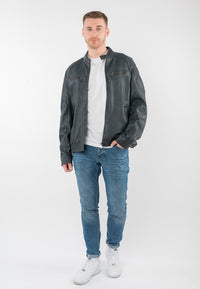 Lederjacke 1201-0936 storm blue