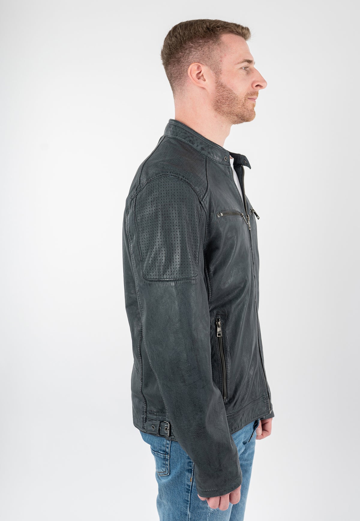 Lederjacke 1201-0936 storm blue