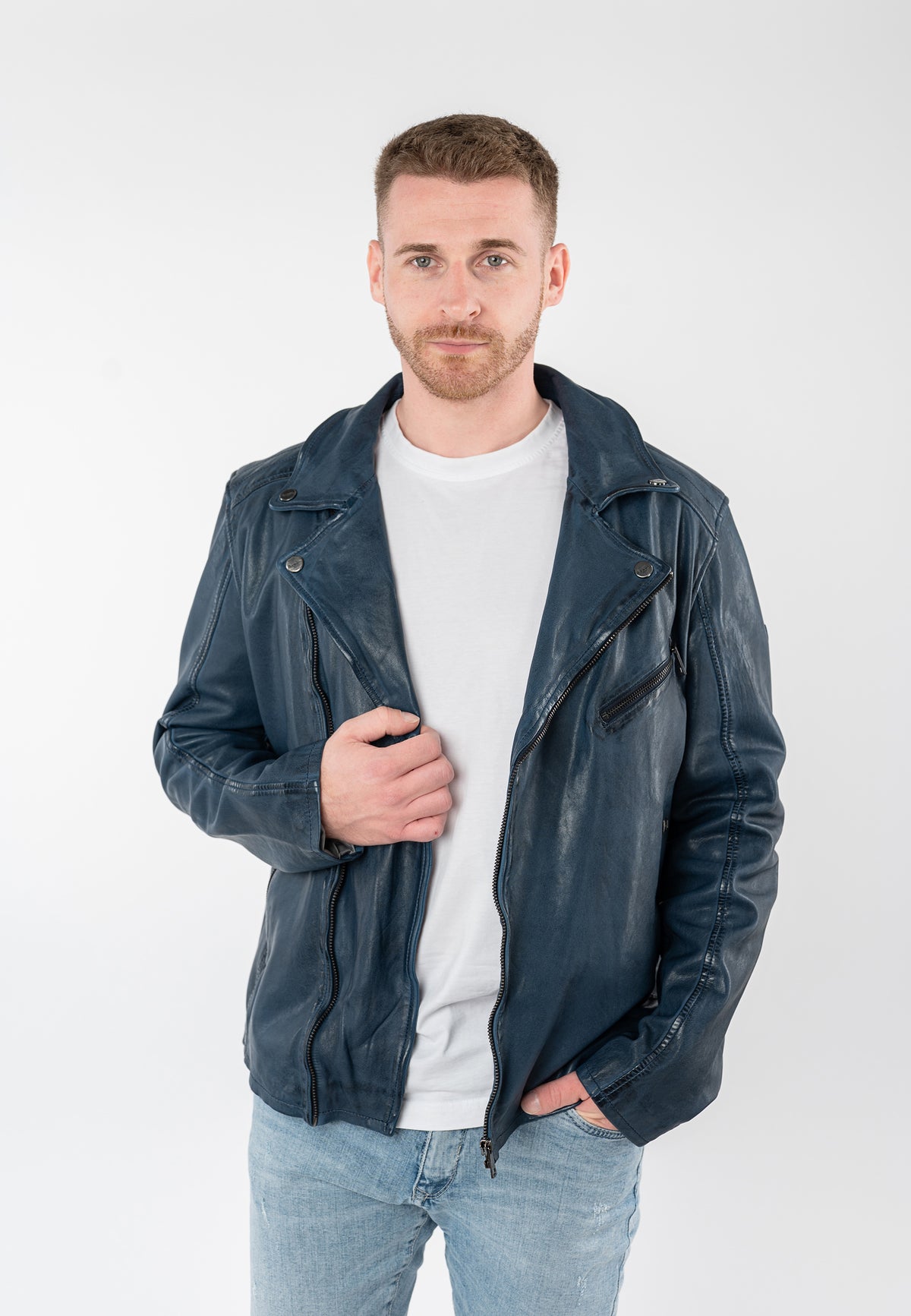 Lederjacke 1201-0942 dark blue